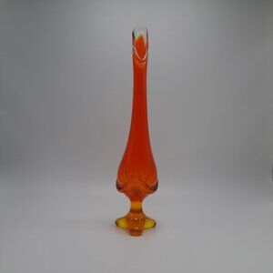Viking Amberina Orange Footed Vase
